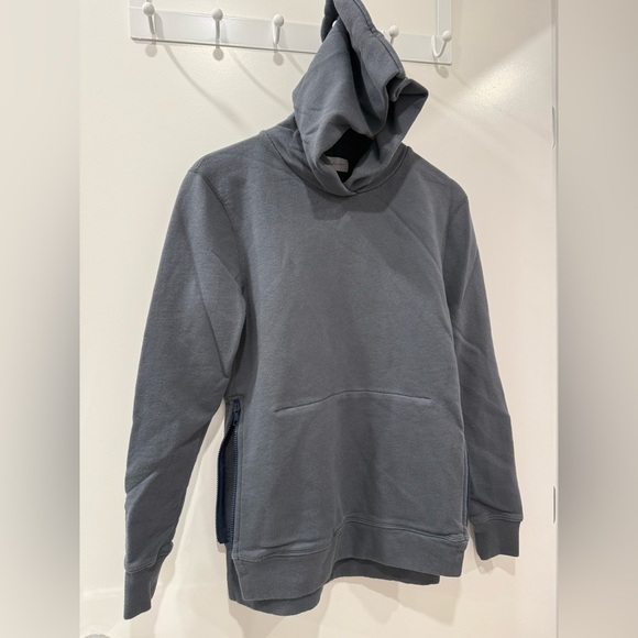 John Elliott Charcoal Hoodie with Side Zipper - Picture 3 of 6